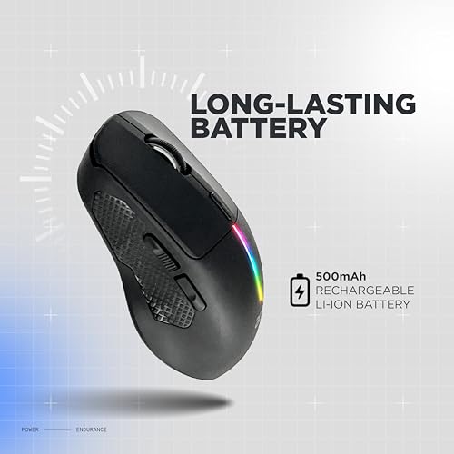 Image of Acer Prism Wireless Mouse | Dual Mode 2.4GHz & BT 5.1 | 6 Buttons with Scroll Wheel | 800 /1200 /1600 DPI | Rechargeable 500mAh Battery | Running RGB | Lightweight 73g I Windows & Mac Compatible - Black