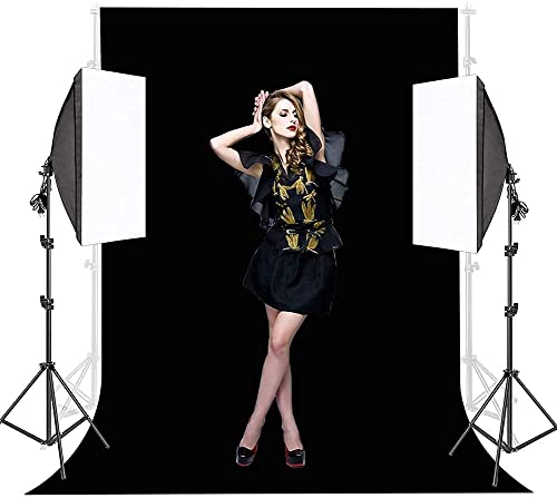 Image of 6x9 Ft Black Photography Backdrop Screen Curtain with Rod Pocket for Product Photography, Photoshoot, Live Streaming, Zoom, YouTube, VFX Editing, Reels & FB Shorts