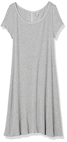 Three Dots Women's Viscose Rib mid Loose Dress, Granite, Large