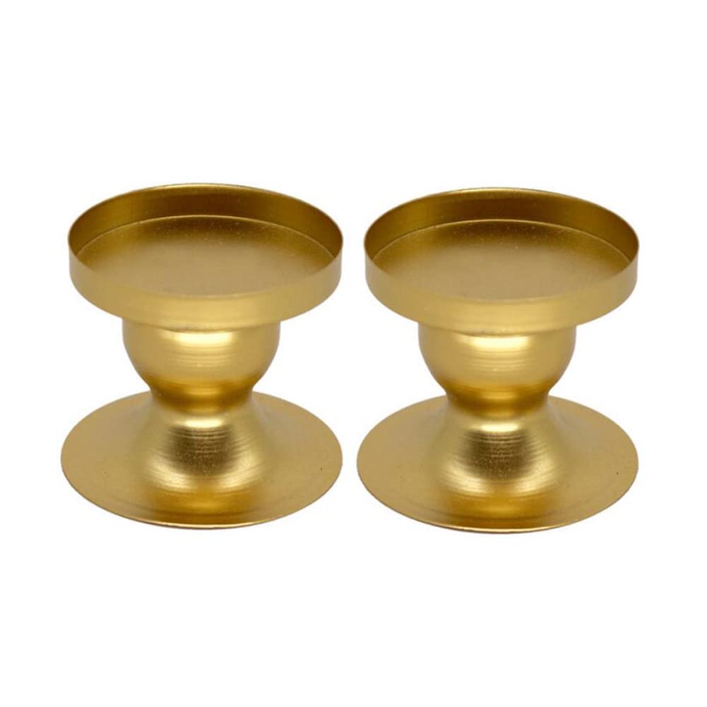 ARFUKA Candle Holder Set Gold Votive Candle Holders Vintage Brass Candlestick Holders Φ6cm/2.36in Pillar Candle Holder Tealight Holder for Table Centerpiece Wedding Christmas Birthday Party Decoration