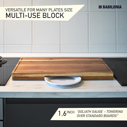 Acacia-Wood-Cutting-Board-for-Meat-Cheese-Charcuterie-Board-ExtraThick-16-Premium-Quality-Butcher-Block-Heavy-Duty-Edge-Grain-Large-Chopping-Board-with-Handle-Oil-bottle-Plate-included