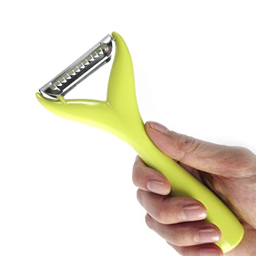 Vegetable Potato Peeler Apple Slicer-Magic Vegetable Peeler Mandoline Slicer for Potatoes Carrots and Cucumbers One for Peel One for Strip, 2 in 1