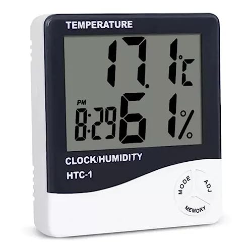 Relogio Digital Medidor De Umidade Temperatura Termo Higrômetro Alarme Despertador LCD Cozinha Restaurante Casa Relógio de Mesa - TYDA