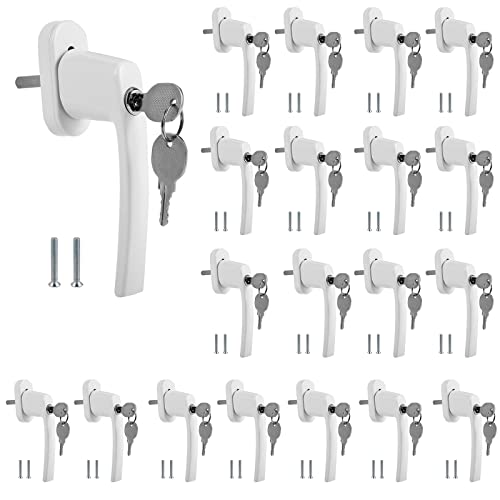 Cecaylie 20PCS Poignées de Fenêtre Verrouillable à Clé en Aluminium, avec une longueur de goupille de 35 mm, Sécurité enfant Convient à Toutes Les...