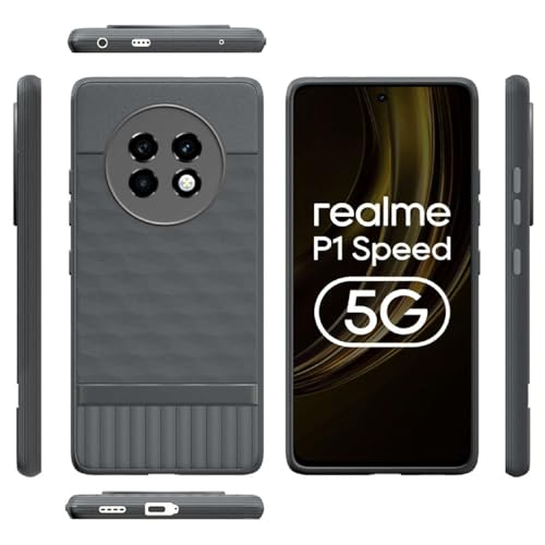 Image of Shockproof Case for Realme 13 Plus 5G / P1 Speed 5G | Full Camera Protection | TPU Flexible Back Cover for Realme 13 Plus 5G / P1 Speed 5G (Graphite Grey)