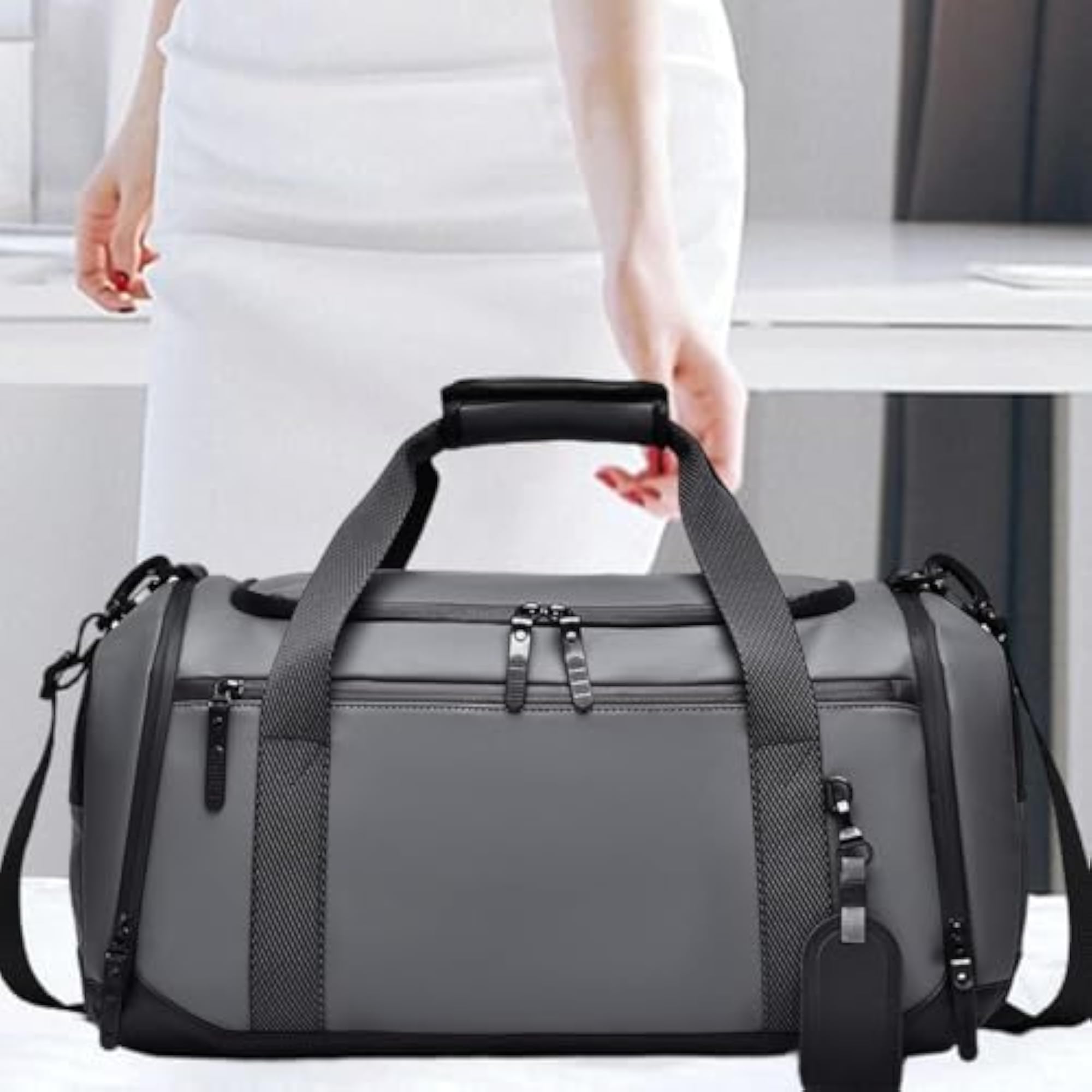 Multipurpose Garment Duffel Bag for Business Travel, Gray