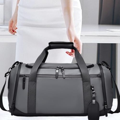 Men's Garment Duffel Bag - Oxford Cloth Travel Suit Bag with Shoulder Strap, Waterproof Gym Duffel for Camping Business Travel, Gray2