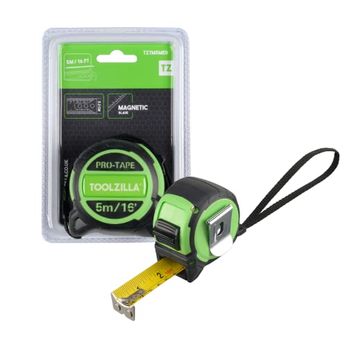 TOOLZILLA Cinta métrica de 16 pies (5m), cinta métrica retráctil para uso en bricolaje y obras Cover