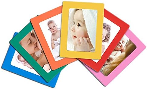 Lubber 12-pack Magnetic Picture Frames for Refrigerator 2.5x3.5 inch Wallet size colorful photo note schedule holder