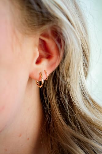 14k Gold Filled 925 Sterling Silver Double Hoop Earrings for Single Piercing | Handmade Large Loop Twist Earrings for Women | Backless, Hypoallergenic, Giftable2