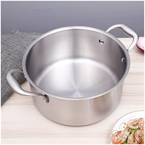 ZHANGZHI Cookware Pasta Pots Stainless Steel Double Handle Pasta Pot 26cm Soup Pot Use For Gas & Induction Cooker Wholesale Hot New (Capacity : 3-4L, Color : Dark Grey)