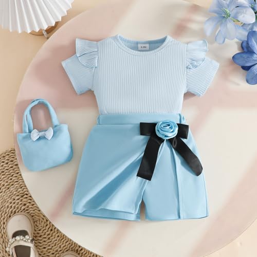 Camisetas de manga corta y faldas para niñas pequeñas que buscan comodidad 4