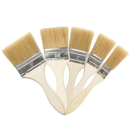 Senshuomy Professional Paint Brushes for a Smooth Finish with Emulsion, Gloss, Satin on Walls, Ceilings, Woodwork, Metal - 1", 1.5", 2" (5pcs)