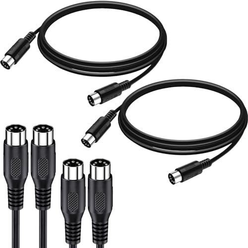 Cables MIDI de 5 pines de 6.5 pies para una conexión limpia en tu estudio musical