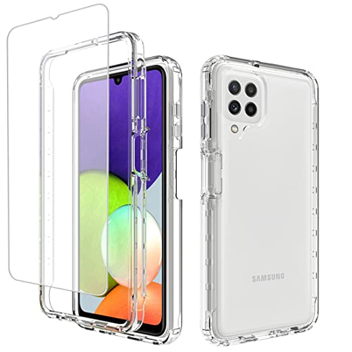 Coque Galaxy A22 4G anti-rayures avec vitre en verre trempé