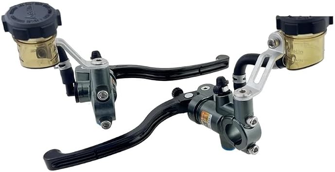 Universal 14/15 /16/17.5 /19mm Adelin PX1 motorcycle brake clutch pump master cylinder lever handleGrey Left 17.5mm