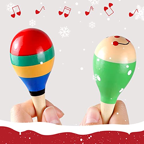 Looikoos 12 Pcs Mini Wood Festival Maracas For Kids Toys, Wooden Maracas Festival Painting, Wooden Carnival Maracas Baby Party Favors(Random Colors) #TOP3