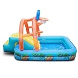 【 Taille suffisante 】 Le centre de jeux gonflable pour enfants avec une taille suffisante est des structures de jeu créatives et intéressantes, y compris les glissades, les éclaboussures d'eau, le lancer d'anneaux, les activités de rampage d'eau et la piscine de basket-ball.