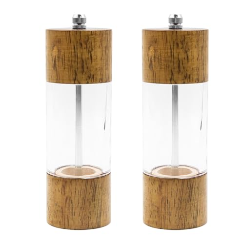 Questo set di macinini è dotato di una finestra in acrilico visibile e permette una facile distinzione tra sale marino e pepe, eliminando il rischio di confusione. Il design trasparente non solo conferisce un tocco moderno, ma consente anche una facile aggiunta di grani di pepe e una pulizia senza problemi.