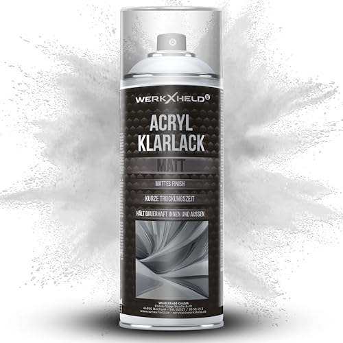 WerkXheld Klarlack Matt 400ml Universeller Sprühlack für Metall Holz Glas und Kunststoff Ideal für Möbel Dekor und Fahrzeugteile Schützendes mattes Finish