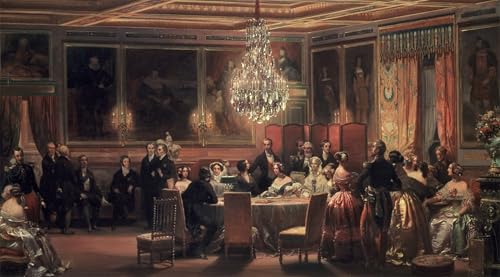 Art Tableau Réception Reine Château d'Eu Eugène Lami Toile Haute Définition 60x90