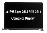 WARWOLFTEAM Original New A1398 LCD Display Full Assembly Compatible with MacBook Pro A1398 LCD Display Screen Assembly Late 2013 Mid 2014 Year 661-8310 ME293 ME294 MGXA2 MGXC2