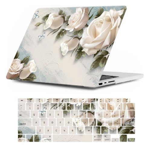 Carcasa MacBook Pro 15 pulgadas A1398 rosa blanca con protector teclado Retina 2013 2014