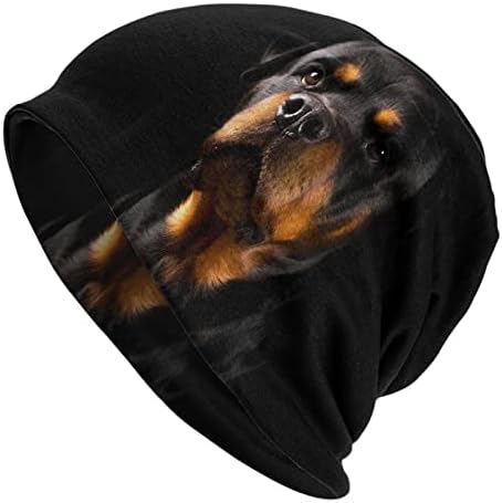 Rottweiler Cute Dog Charm Quiet Beanie Chemo Hat Cancer Headwear Knitted Hats Scarf Nightcap for Women Men