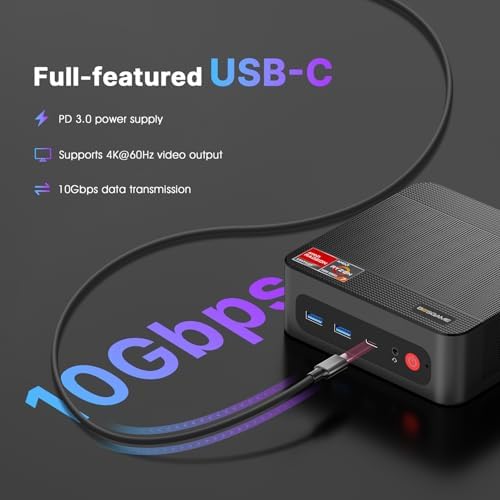 BOSGAME P4 Ultra Mini PC Gaming, Ryzen 7 7730U, 16GB RAM 1TB PCIe3.0 SSD — view 5