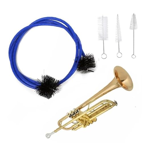 Kit Limpieza y Cuidado de Trompeta,4pcs Cepillos Boquilla de Trompeta,Kit Limpieza Para Trompeta,Limpieza Para Mantenimiento de Trompetas,Cepillo de Válvula,Cepillo Limpieza Espiral,Cepillo Flexible
