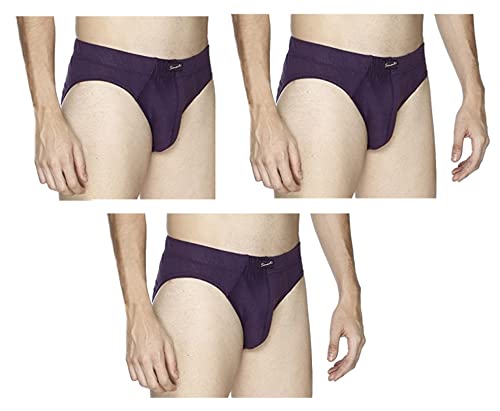 Image of Semantic Men's Solid Cotton Brief Underwear - Pack of 3