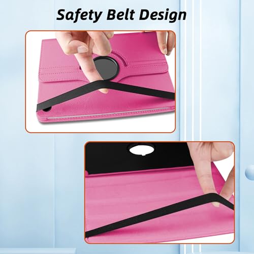 Image of TGK 360 Rotatable Smart Flip Cover for Samsung Galaxy Tab A11 8.7 Inch Case 2025 / Galaxy Tab A9 8.7 Inch 2023 (Hot Pink)