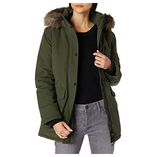 Superdry Femme Parka Everest Kaki Militaire 36