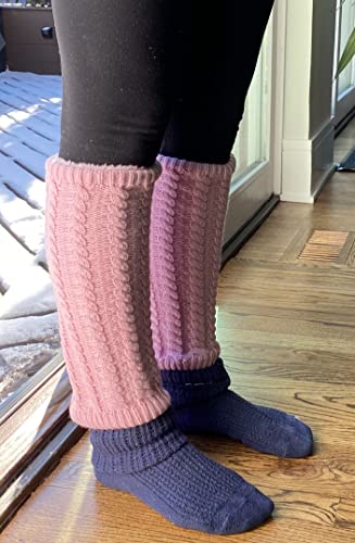 N'Ice Caps Girls Leg Warmers Cable Knit Kids Warm Comfortable Sherpa Lining2