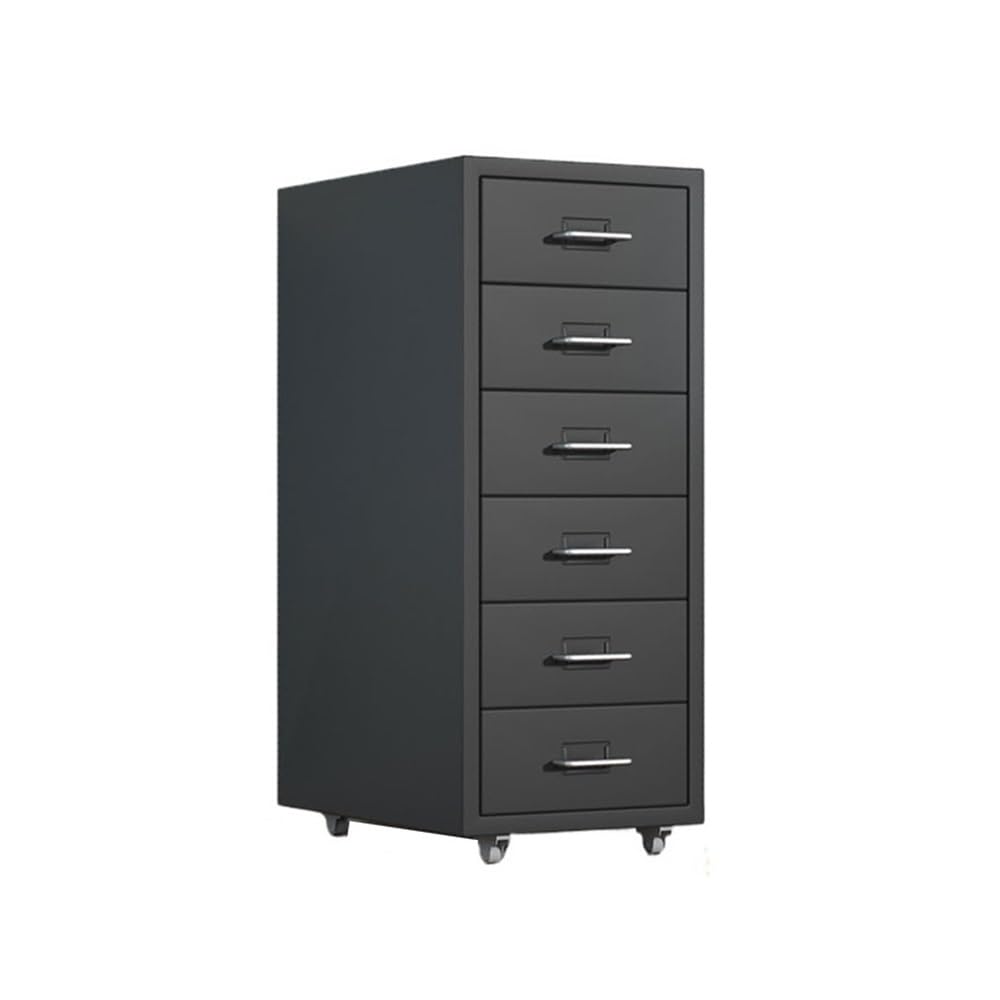 Aioneer Black File Cabinet Thickened Cold-Rolled Steel Chest Of Drawers 6 Layers Of Large-Capacity Storage Cabinets Office File Cabinets Multifunctional Data Organizing Cabinet Filing