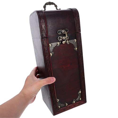 Caja de madera para vino contra golpes: estuche portátil vintage seguro para viajes 5