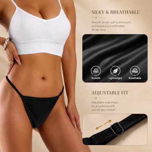 Image of Sexy Underwear for Women Elegant Rhinestone Panties Adjustable Waist Straps Crystal Thongs hilos sexys para mujer hot