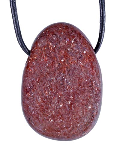 Preisvergleich Produktbild Lebensquelle Plus Muskovit Tropfenanhänger Tropfen Anhänger Trommelstein gebohrt mit Lederband