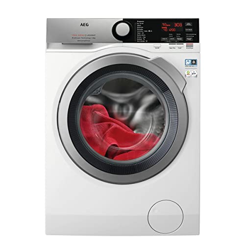 AEG L7FEE942V Lavadora de Libre Instalación, Carga Frontal, 9 Kg / 1400 rpm, Cajón dispensador apto Pods, Programa vapor antialergias, Programa Rápido, Motor inverter, LCD, Blanca, Clase A