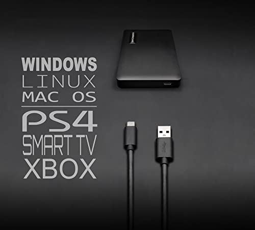 HURRICANE GD25608 tragbare Externe Festplatte 1TB 2.5 Zoll USB-C External HDD Mobile Speicherplatte für Fotos smart TV PC Laptop Computer PS4 Xbox kompatibel mit Windows Mac OS Linux – Bild 5