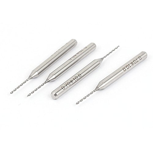 Aexit 0.7mm Cutting Fuses Diameter Carbide Micro PCB CNC Twist Drill Bit Precision PCB Fuses Tool 4PCS