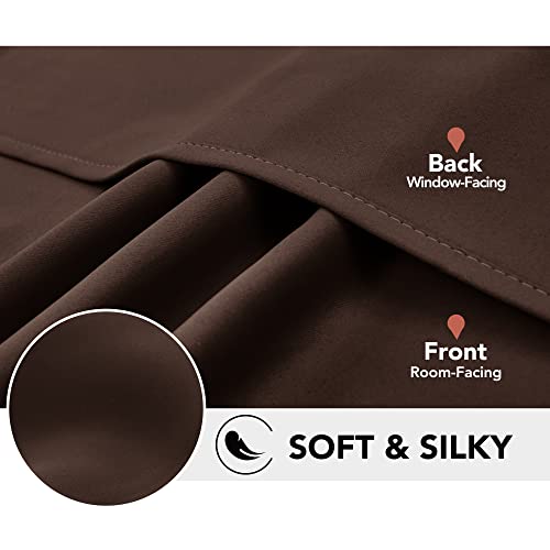 Image of Deconovo Room Darkening Thermal Insulated Grommet Top Blackout Window Curtains Pair For Living Room Chocolate 42x63-Inch by Deconovo