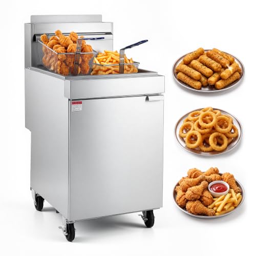 Image of VEVOR Commercial Propane Deep Fryer with Casters,150,000 BTU with 2 Baskets