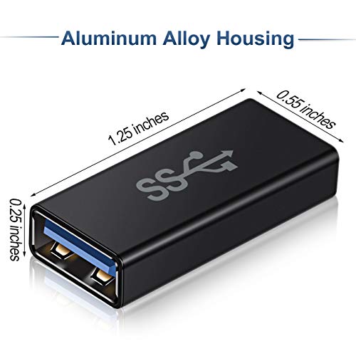 Basesailor Usb Female To Female Adapter (3-Pack), Usb 3.0 Female To Type A Female 3.0 Cable Coupler For Connecting Two Usb Male Ends Cord, Extension Connector (Black (Upgraded)) #TOP2