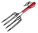 HOMEGARDEN Deluxe Gardening Hand Tool Set | 3-Piece Collection | Hand Fork, Trowel & Transplant Trowel | Steel Finish with Vibrant Red Handles