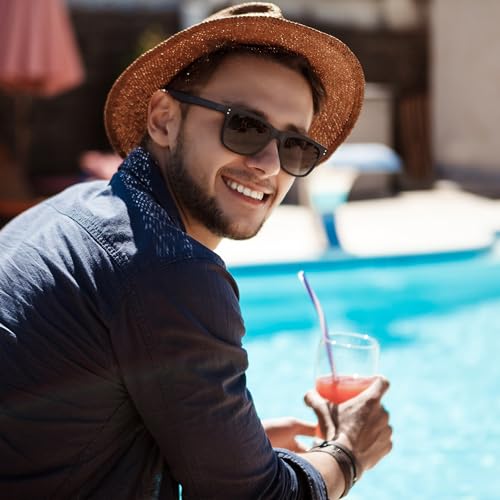 JIM HALO Magnetic 5Pcs Polarized Clip on Sunglasses for Men & Women Square Eyeglasses Fit Over Night Driving3