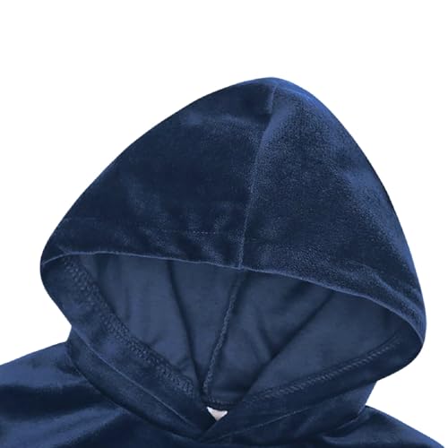 Toddler Boys Girls 2 Piece Velvet Sweatsuit Outfits Kids Long Sleeve Pullover Hoodie and Sweatpants Set4
