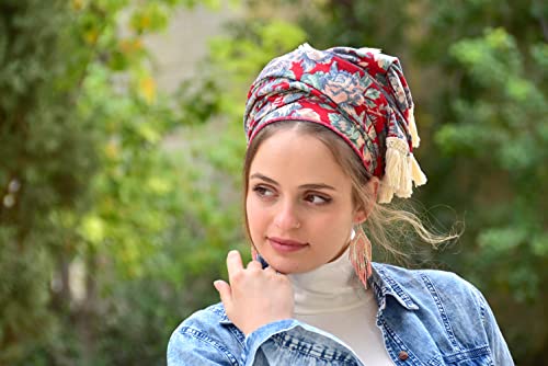 ALONA Boho Soft Headscarf Tichel, Hair Snood, Chemo Snood, Head Scarf, Head Covering, Jewish Head covering, Scarf, Bandana, Apron3