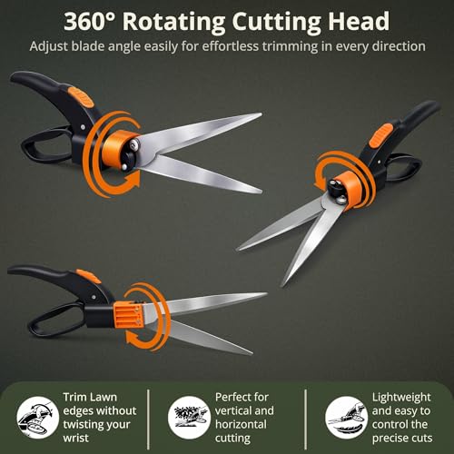 Image of Kraft Seeds Grass Shear 360 Degree Garden Grass Cutter Tools and Plant Cutting Scissors for Precise Lawn Edging and Garden Cutter for Precise Trimming and Border Shaping