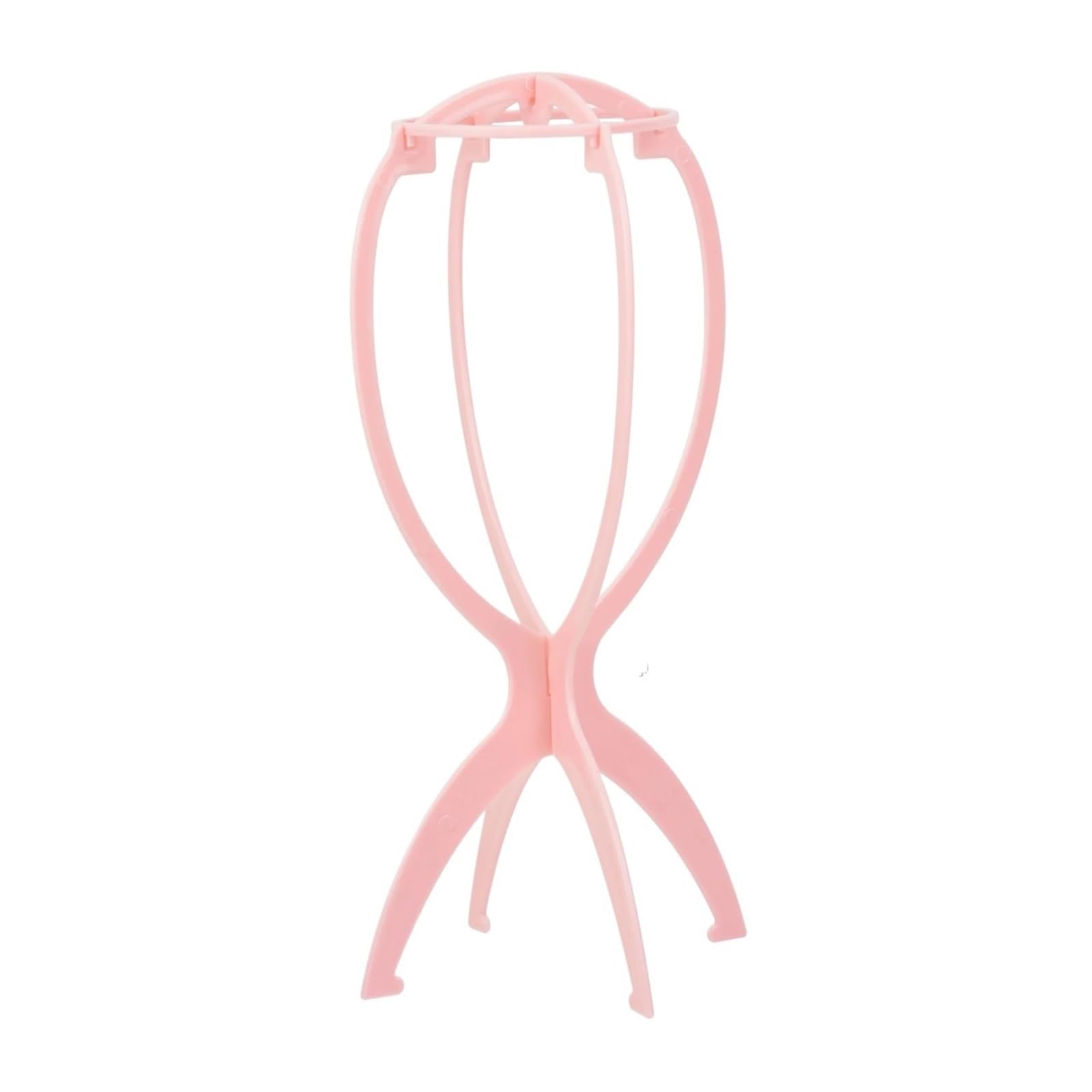 FDzkrtvm Plastic Folding Wig Stand, 4 Pcs Folding Wig Stand Plastic Adjustable Multicolor Barbershop Display Holder For Wigs(Pink)
